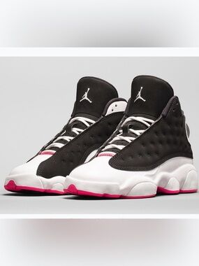 Jordan Air Jordan 13s  Black, White & Hot Pink Retro